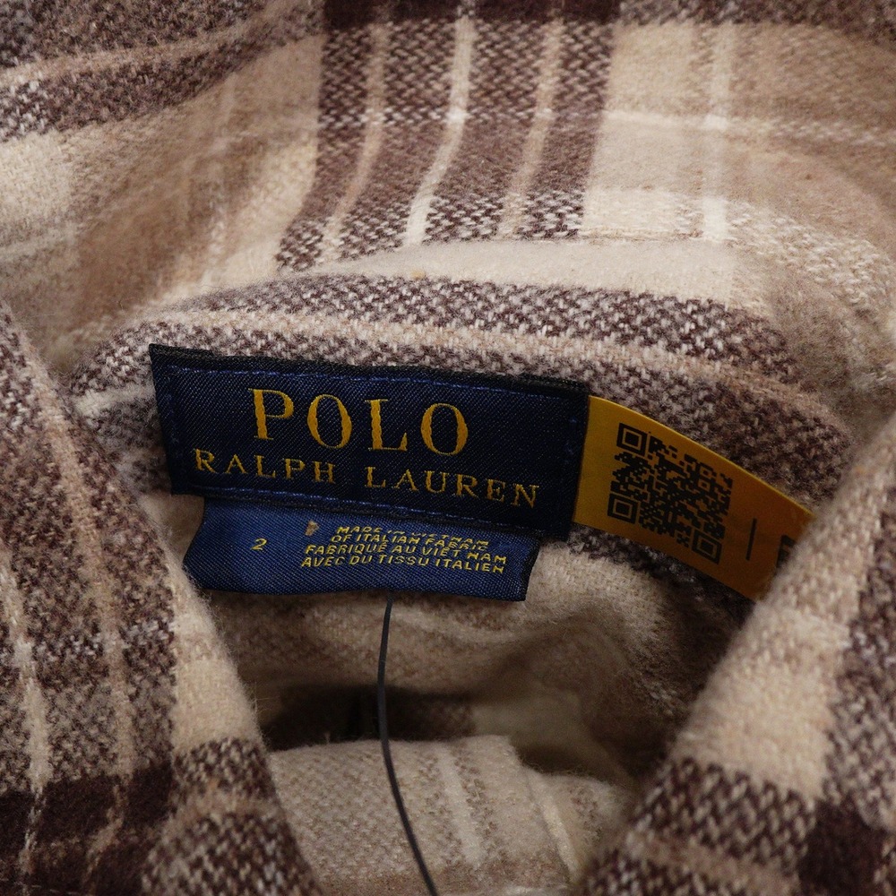 NWT POLO RALPH LAUREN Women's Size 2 Brown Plaid Flannel Fringe Trim Shirt Dress - Picture 3 of 8